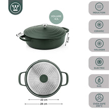 Westinghouse sauté pan - Sauteuse - Performance - Gracious Green - ø 28 cm / 4.1 liter - standard non-stick coating