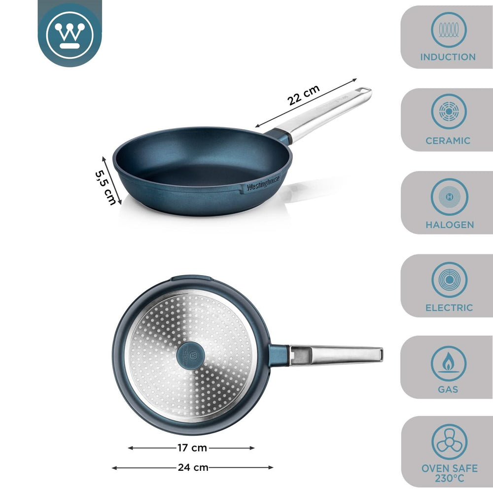 Westinghouse Frying pan Performance - Bravery Blue - ø 24 cm - standard non-stick coating