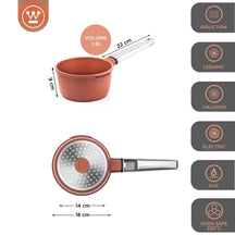 Westinghouse sauce pan Performance - Rebel Red - ø 18 cm / 1.9 liters