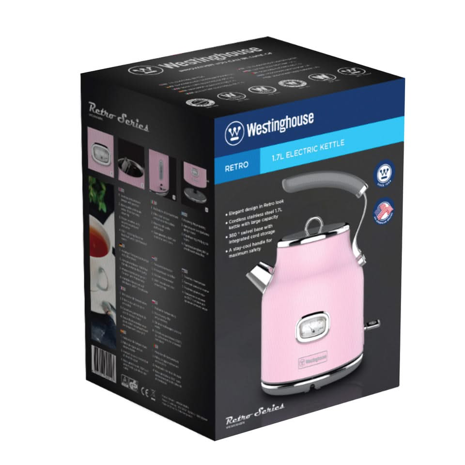 Westinghouse Kettle Retro Collections - 2200 W - pink - 1.7 liters - WKWKH148PK