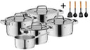WMF Compact Cuisine Cookware Set – Stainless Steel – 5-Piece – Includes FREE Cookinglife Utensil Set
