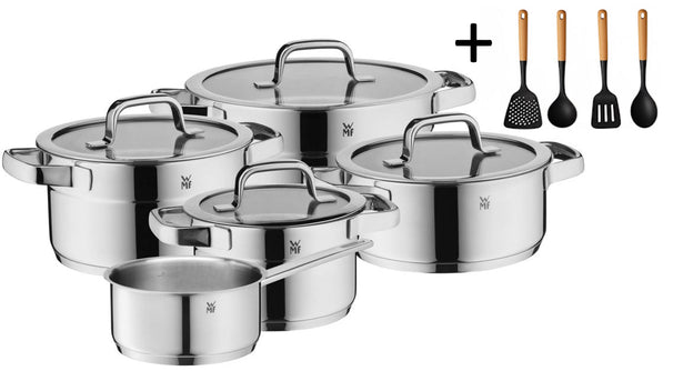 WMF Compact Cuisine Cookware Set – Stainless Steel – 5-Piece – Includes FREE Cookinglife Utensil Set