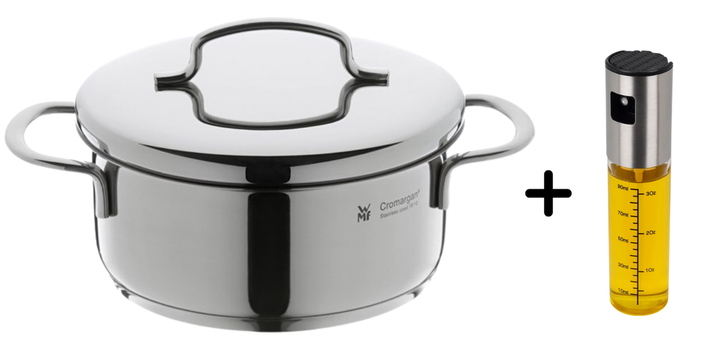 WMF Cooking Pot Mini low - ø 14 cm / 900 ml - Including FREE Cookinglife Oil Sprayer 100 ml - Suitable for all heat sources