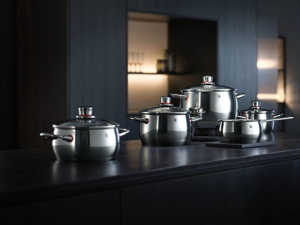 WMF Cookware Set Quality One - Stainless Steel - 5-piece - Including FREE Cookinglife Cookware Set - Saucepan ø 16, 20, 20, and 24 cm and Frying Pan ø 16 cm