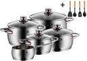 WMF Cookware Set Quality One - Stainless Steel - 5-piece - Including FREE Cookinglife Cookware Set - Saucepan ø 16, 20, 20, and 24 cm and Frying Pan ø 16 cm