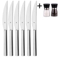 WMF Steak Knives Nuova - 6 pieces - Including FREE Cookinglife Pepper and Salt Mill Set