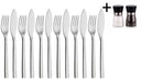 WMF Fish Cutlery Set Nuova 12-piece - Including FREE Cookinglife Pepper and Salt Mill Set