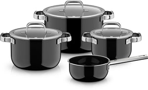 WMF Cookware set Fusiontec 2.0 Mineral Pro Black 4-piece - cooking pots ø 16, 20, 24, cm & saucepan ø 16 cm
