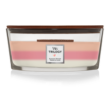 WoodWick Scented Candle Ellipse Trilogy Blooming Orchard - 9 cm / 19 cm - Scented Candle in Glass - Wooden Wick