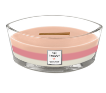 WoodWick Scented Candle Ellipse Trilogy Blooming Orchard - 9 cm / 19 cm - Scented Candle in Glass - Wooden Wick