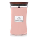 WoodWick Scented Candle Large Pressed Blooms & Patchouli - 18 cm / ø 10 cm - Scented Candle in Glass - Wooden Wick