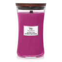 WoodWick Scented Candle Large Wild Berry & Beets - 18 cm / ø 10 cm - Scented Candle in Glass - Wooden Wick