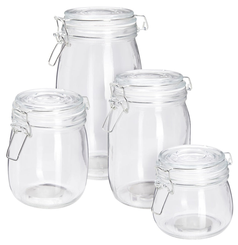 Cookinglife Weck Jars Set - Glass - Preserving and Storing - Storage Jars - Transparent - 4 pieces