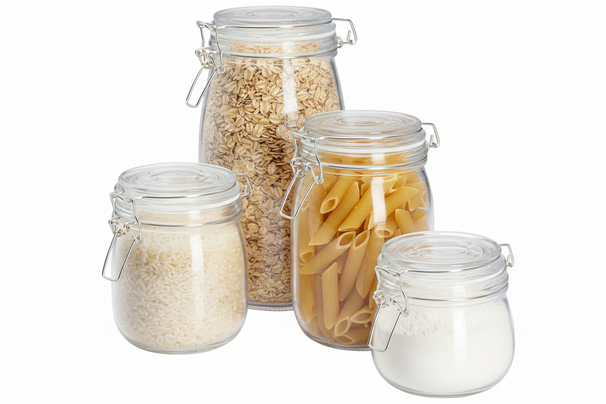 Cookinglife Weck Jars Set - Glass - Preserving and Storing - Storage Jars - Transparent - 4 pieces