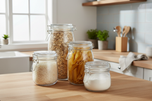 Cookinglife Weck Jars Set - Glass - Preserving and Storing - Storage Jars - Transparent - 4 pieces