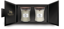 WoodWick Gift Set Scented Candle Medium Fireside & Linen - 2 Pieces - Scented Candle in Glass - Wooden Wick