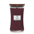 WoodWick Scented Candle Large Black Cherry - 18 cm / ø 10 cm - Scented Candle in Glass - Wooden Wick