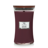 WoodWick Scented Candle Large Black Cherry - 18 cm / ø 10 cm - Scented Candle in Glass - Wooden Wick