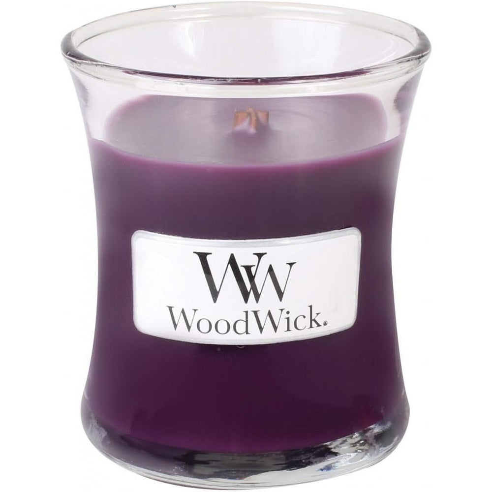 WoodWick Scented Candle Small Spiced Blackberry - 8 cm / ø 7 cm - Scented Candle in Glass - Wooden Wick