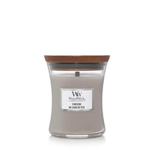 WoodWick Scented Candle Mini Fireside - 8 cm / ø 7 cm - Scented Candle in Glass - Wooden Wick