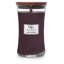 WoodWick Scented Candle Large Spiced Blackberry - 18 cm / ø 10 cm - Scented Candle in Glass - Wooden Wick