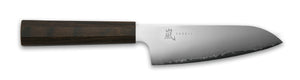 Yaxell Santoku knife Hana 12.5 cm - 3 layer stainless steel - dark brown Pakka wood handle