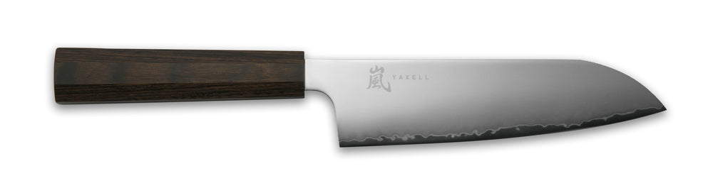 Yaxell Santoku knife Hana 16.5 cm - 3 layer stainless steel - dark brown Pakka wood handle