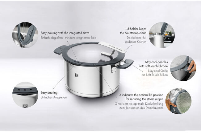 Zwilling Cookware set - Simplify - 5-piece - stainless steel - Induction & Downdraft suitable