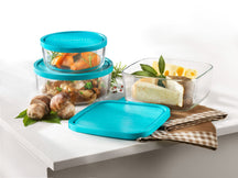 Bormioli Rocco Freshness trays Frigoverre - Glass - Blue - 3 pieces