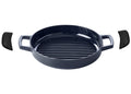 Alva Grill Pan - Grill Plate - Nori - Cast Iron ø 28 cm - Enameled Non-stick Coating + Free Leather Handles