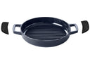 Alva Grill Pan - Grill Plate - Nori - Cast Iron ø 28 cm - Enameled Non-stick Coating + Free Leather Handles