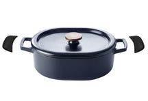 Alva Casserole - Dutch Oven - Oval - Nori - 31 x 21 cm - Enameled non-stick coating + Free Leather Handles