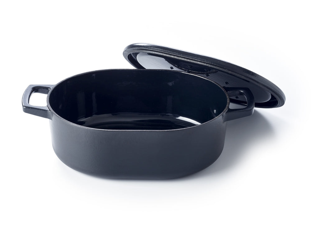 Alva Casserole - Dutch Oven - Oval - Nori - 31 x 21 cm - Enameled non-stick coating + Free Leather Handles