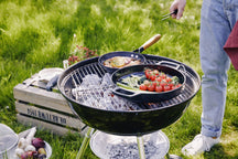 Alva Grill Pan - Grill Plate - Nori - Cast Iron ø 28 cm - Enameled Non-stick Coating + Free Leather Handles