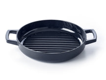 Alva Grill Pan - Grill Plate - Nori - Cast Iron ø 28 cm - Enameled Non-stick Coating + Free Leather Handles
