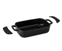 Alva Roaster - Baking Dish - Nori - Cast Iron 30 x 20 cm - Enameled Non-stick Coating + Free Leather Handles
