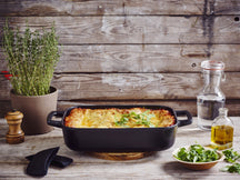 Alva Roaster - Baking Dish - Nori - Cast Iron 30 x 20 cm - Enameled Non-stick Coating + Free Leather Handles