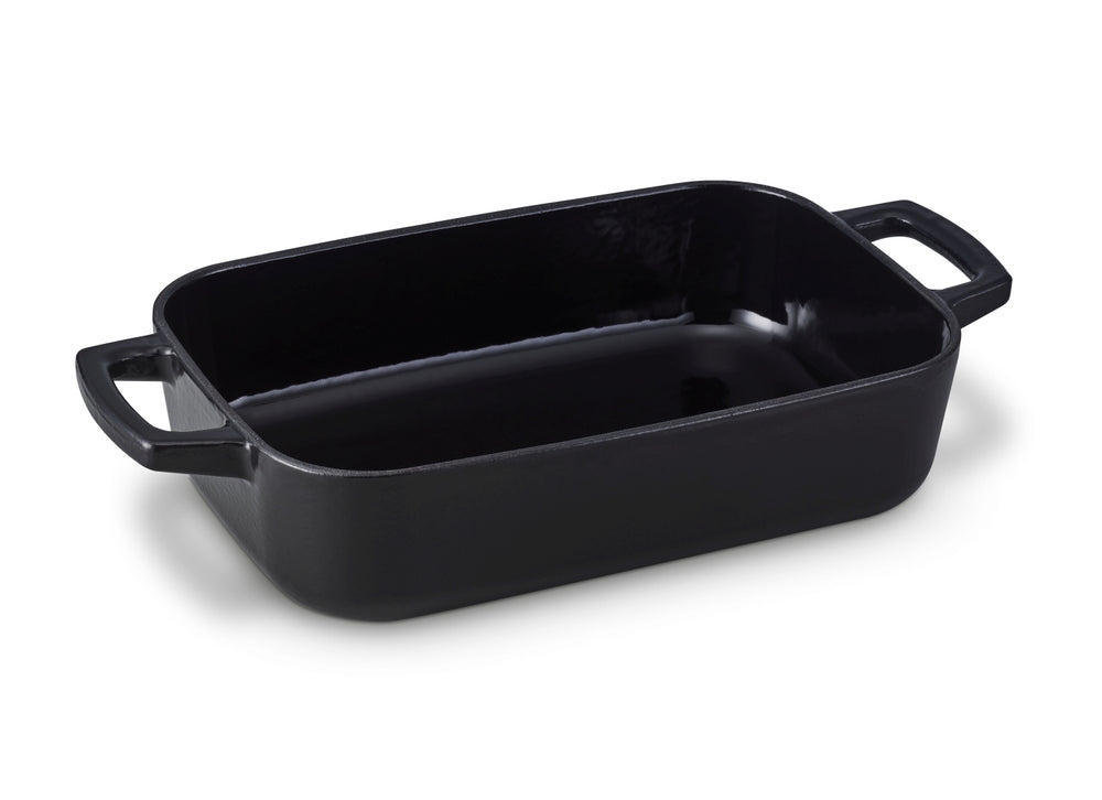 Alva Roaster - Baking Dish - Nori - Cast Iron 30 x 20 cm - Enameled Non-stick Coating + Free Leather Handles