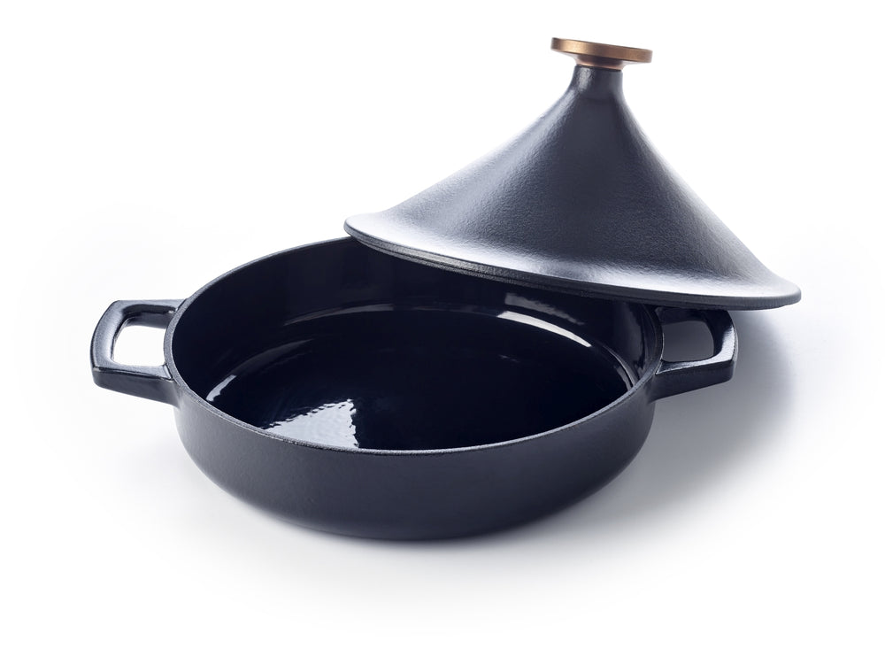 Alva Tagine - Nori - Cast Iron ø 28 cm - 3 liters - enameled non-stick coating + Free Leather Handles