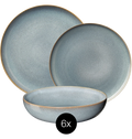 ASA Selection Dinnerware Set Saisons - Denim - 18 pieces / 6 people - 6 dinner plates, 6 side plates, and 6 bowls