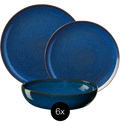 ASA Selection Dinnerware Set Seasons - Midnight Blue - 18 pieces / 6 people - 6 dinner plates, 6 side plates, and 6 bowls