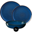 ASA Selection Dinnerware Set Seasons - Midnight Blue - 18 pieces / 6 people - 6 dinner plates, 6 side plates, and 6 bowls