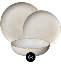ASA Selection Dinnerware Set Seasons - Sand - 18 pieces / 6 people - 6 dinner plates, 6 side plates and 6 bowls