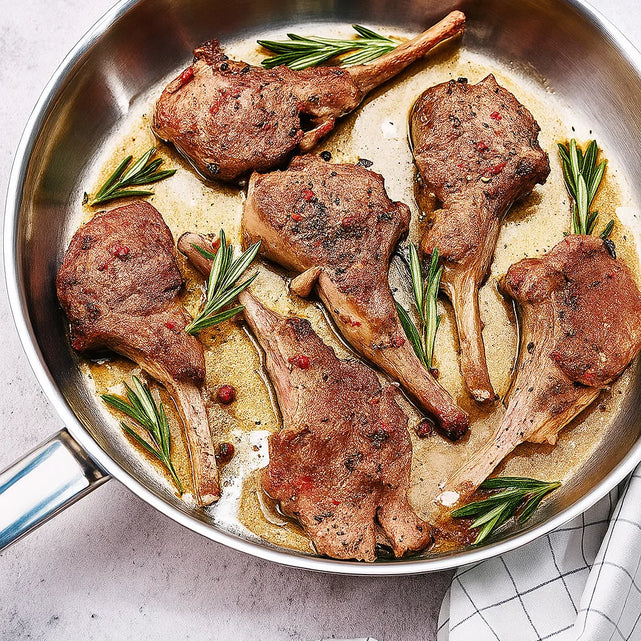 Stainless steel frying pans