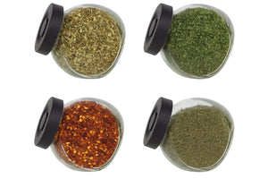 Cookinglife Spice Jars Glass Black 175 ml - 4 Pieces