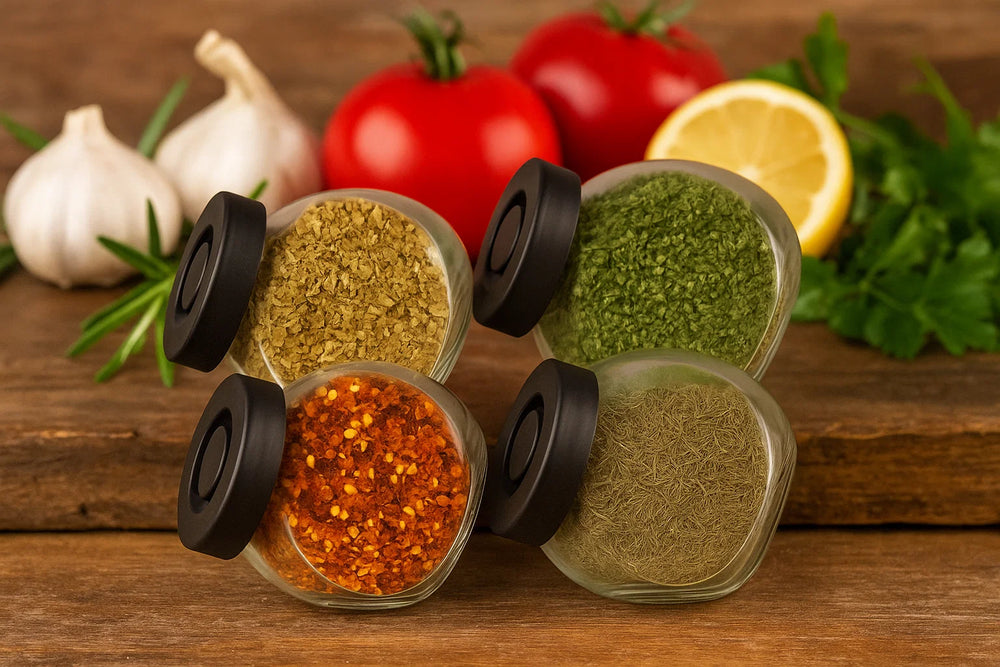 Cookinglife Spice Jars Glass Black 175 ml - 4 Pieces