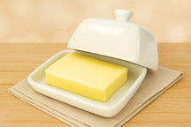 Cookinglife Butter Dish White Porcelain 10 x 7.5 cm