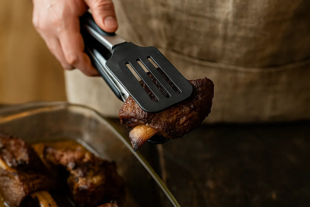 Cookinglife Serving Tongs Stainless Steel Black