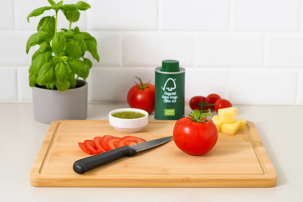 Cookinglife Cutting Board with Juice Groove - Bamboo - 25 x 35 x 1.8 cm