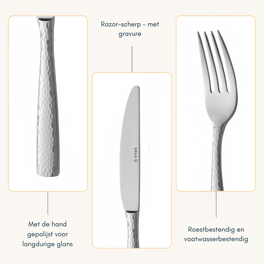 Sola Cutlery Set Aura - 18/10 Stainless Steel - 50 pieces / 6 people